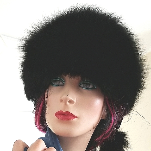 Genuine Fox Fur & leather hat - Picture 1 of 11